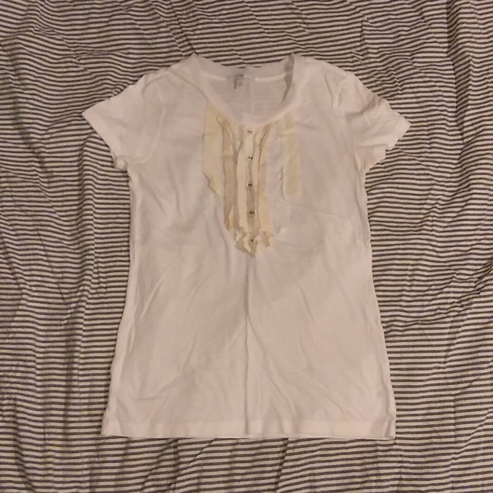 Gap size S white tee with ribbon detail